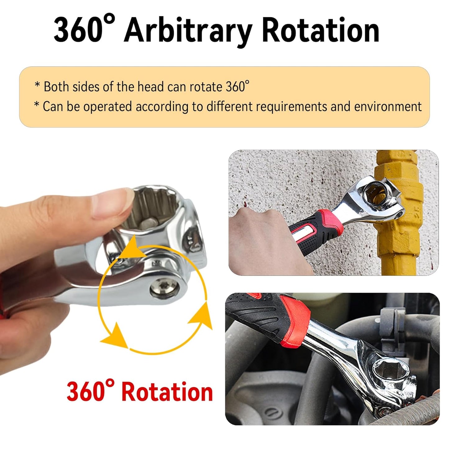 (BUY 1 GET 1 FREE) 8 in 1 Socket Wrench Multi-function Wrench Tool with 360° Rotating