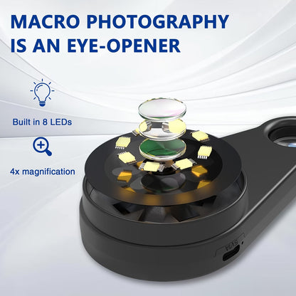 Portable Magnifying Glass with Light 500X Magnification