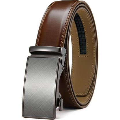 Micro-Adjust Leather Ratchet Belt