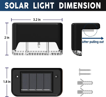 Waterproof LED Solar Powered Deck Stair Outdoor Light (Pack of 4)