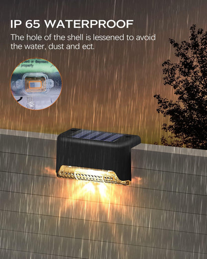 Waterproof LED Solar Powered Deck Stair Outdoor Light (Pack of 4)