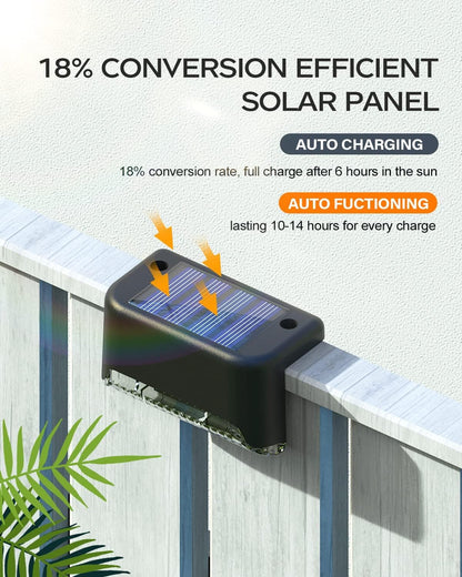 Waterproof LED Solar Powered Deck Stair Outdoor Light (Pack of 4)