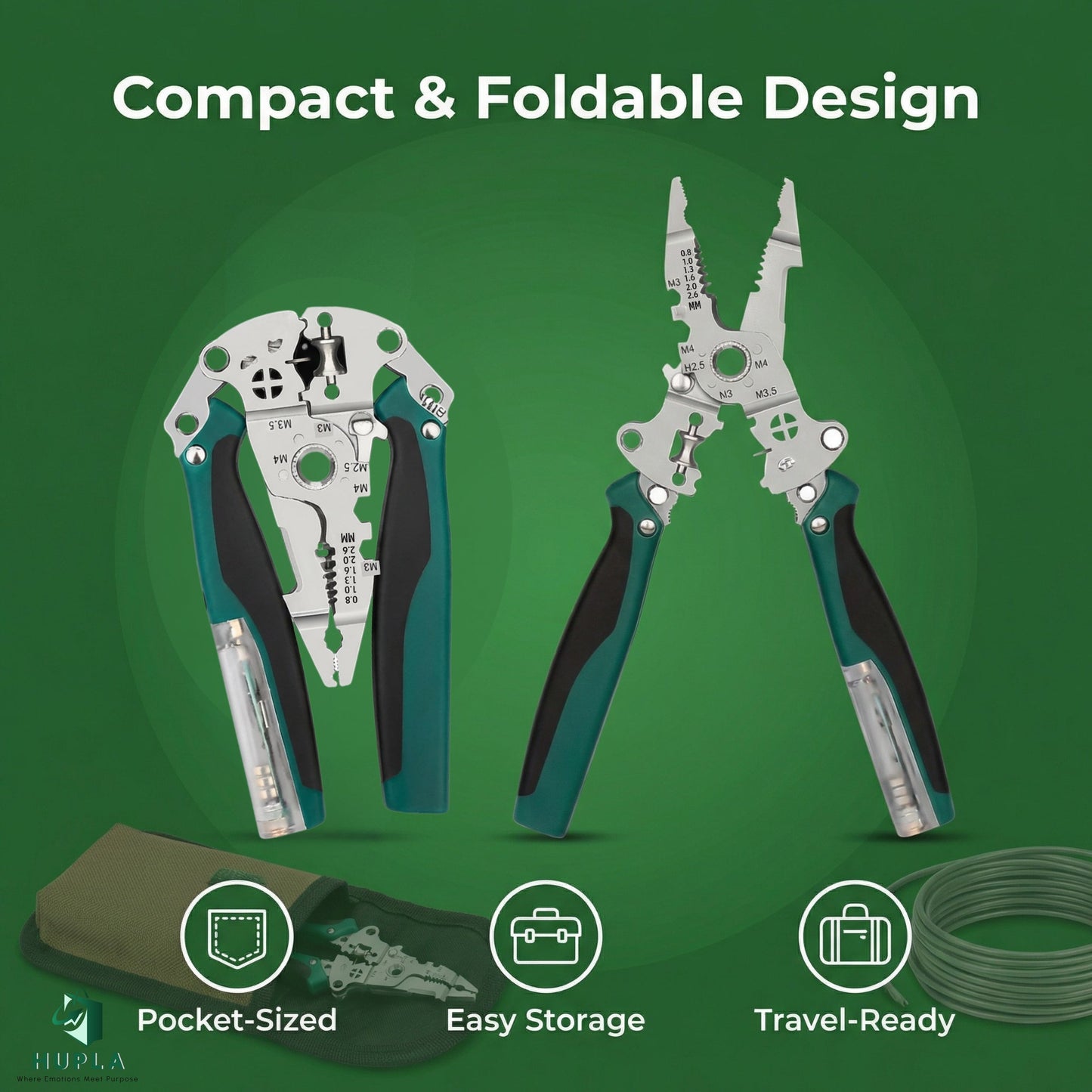 (BUY 1 GET 2 FREE) 9 in 1 Multifunction Wire Stripper Plier with Electric Test Pen | Foldable Combination Tool for Electricians
