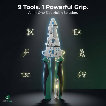 (BUY 1 GET 2 FREE) 9 in 1 Multifunction Wire Stripper Plier with Electric Test Pen | Foldable Combination Tool for Electricians