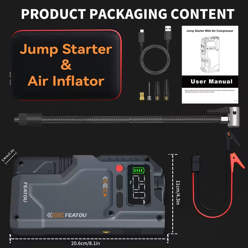 Jump Starter with Air Compressor 5000A